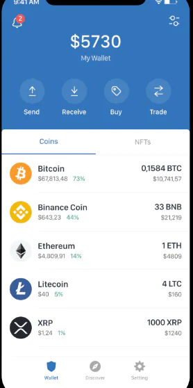 This is trust wallet, but you get the point